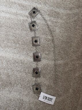 12th Tribe Silver-Tone Belt with Black Accents